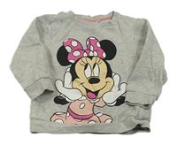 Světlešedá melírovaná mikina s Minnie Disney