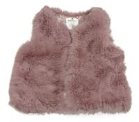 Starorůžová kožešinová zateplená vesta Matalan