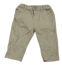 Pískové plátěné chino kalhoty Zara