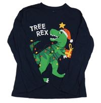 Tmavomodré triko s dinosaurem H&M