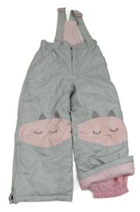 Světlešedo-růžové šusťákové laclové oteplovačky s jednorožci Kiki&Koko