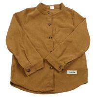 Hnědá žebrovaná košile Shein