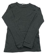 Antracitové žebrované spodní triko