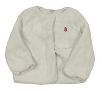 Bílá chlupatá podšitá propínací mikina Obaibi