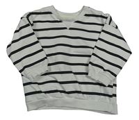 Bílo-antracitová pruhovaná mikina Primark