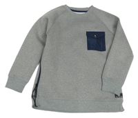 Šedá melírovaná mikina s šusťákovou kapsou Zara