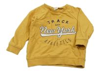 Okrová mikina s nápisem H&M