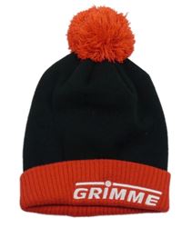 Černo-červená čepice s nápisem a bambulí Beechfield