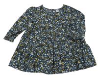 Černé květované lehké šaty Tu