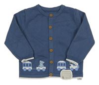 Nové - Tmavomodrý propínací svetr s vláčkem Nutmeg