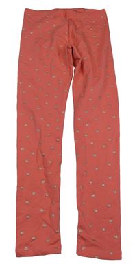 Korálové teplé legíny se srdíčky Kiabi