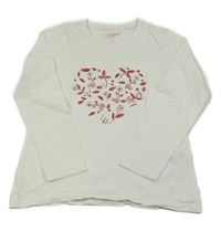 Smetanové triko se srdcem Tchibo