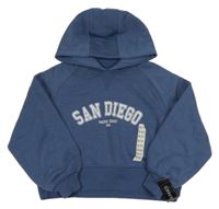 Nové - Tmavomodrá crop mikina s nápisem a kapucí Dunnes