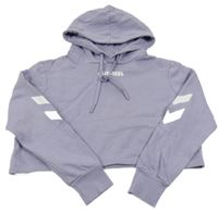 Lila crop mikina s nápisem a kapucí Hummel