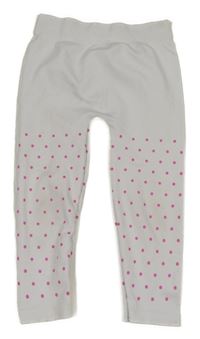 Bílé punčochové puntíkaté legíny