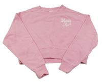 Růžová crop mikina s nápisem Zara