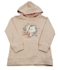 Růžová mikina s jednorožcem a kapucí Dopodopo