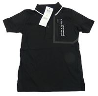 Nové - Černé polo tričko s nápisem George