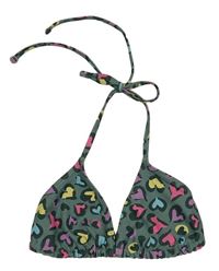 Khaki plavková podprsenka se srdíčky