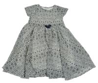 Bílo-černé vzorované šifonové šaty Zebralino