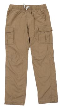 Hnědé plátěné cargo kalhoty H&M