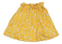 Žlutá květovaná lehká kolová sukně shein