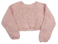 Světlerůžový propínací crop svetr George