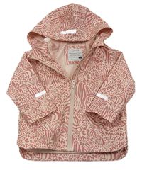 Starorůžová vzorovaná nepromokavá podzimní bunda s kapucí Primark