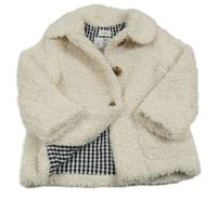 Smetanový huňatý podšitý kabátek zn. F&F