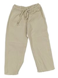 Smetanové plátěné kalhoty 