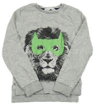 Šedá melírovaná mikina s lvem H&M