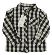 Nové - černo-bílá kostkovaná košile F&F