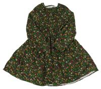 Tmavozelené manšestrové šaty s houbičkami C&A