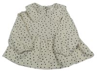 Smetanová puntíkatá tepláková tunika s límečkem Next