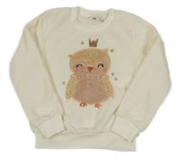 Smetanová plyšová mikina se sovou C&A