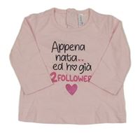 Světlerůžové triko s nápisem 