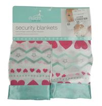 Nové - 2x bílo-růžovo-mintová mušelínová plena 