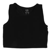 Černý žebrovaný sportovní crop top C&A