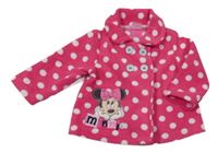 Růžový puntíkatý fleecový kabátek s Minnie Disney