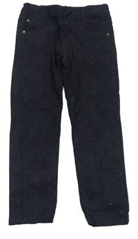 Černé vzorované plátěné kalhoty Pep&Co