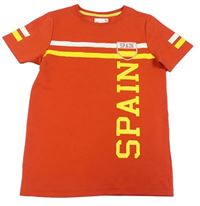 Červené sportovní tričko s erbem - Spain Tu