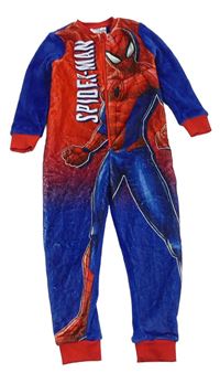 Tmavomodro-červený plyšový overal se Spidermanem Marvel