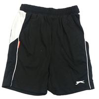 Černo-bílé teplákové kraťasy Slazenger