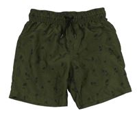 Khaki plážové kraťasy s palmami Primark