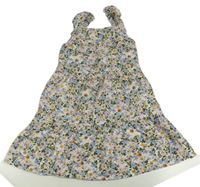 Bílo-modro-barevné květované šaty Primark