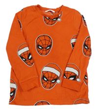 Červené fleecové triko se Spidermany M&S