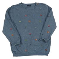 Šedomodrý svetr s auty Next