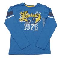 Nové - Modré triko s nápisy a helmou C&A