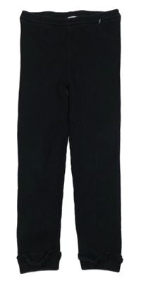 Černé žebrované úpletové legíny George