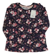 Nové - Tmavomodré triko s liškami Pep&Co